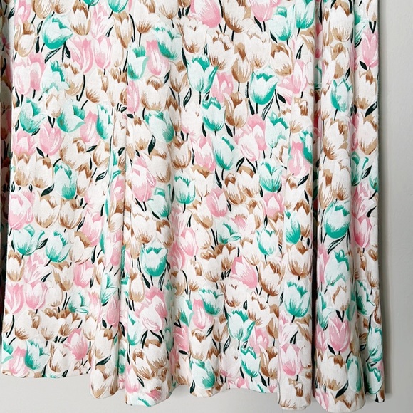 VINTAGE Diane Von Furstenberg Italy Skirt Blouse Set floral women size 12 - Picture 9 of 11